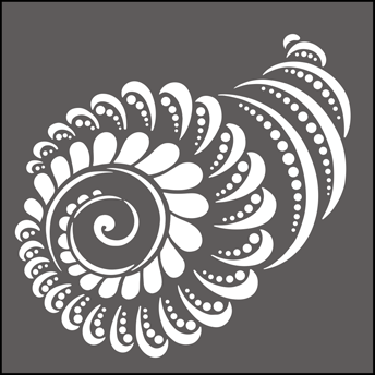 Shell No 2 stencil - Modern Design