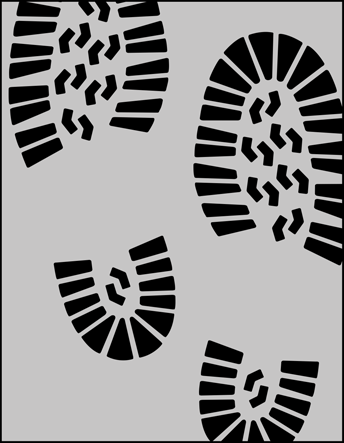 Boot Prints stencil - Modern Design