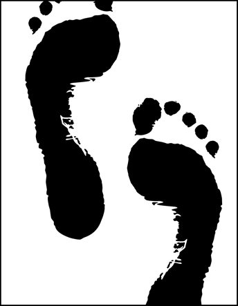 Footprints stencil - Modern Design