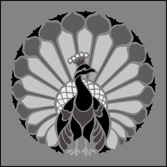 Peacock stencil - Ottoman