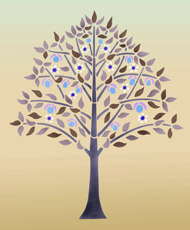 Tree No 2 stencil - USA Inspired