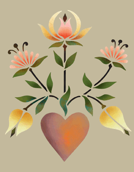 Flower Motif No 2  stencil - USA Inspired