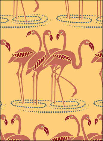 Flamingos stencil - Vintage