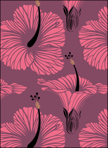 Hibiscus  stencil - Vintage