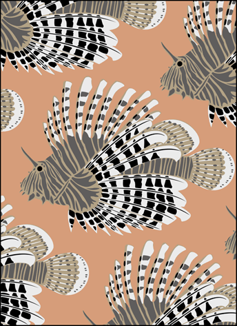 Lion Fish stencil - Vintage