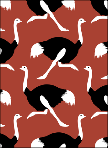 Ostriches stencil - Vintage