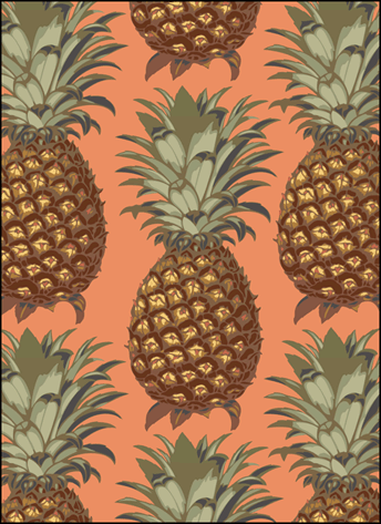 Pineapples stencil - Vintage