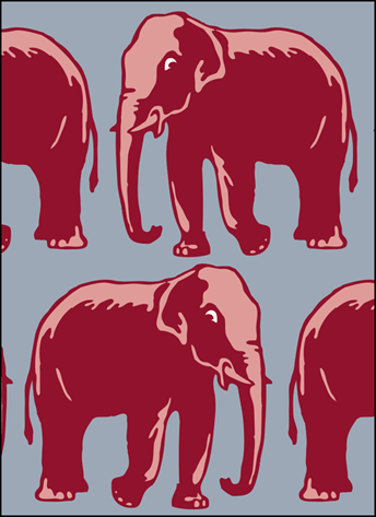 Elephants No 3 stencil - Vintage
