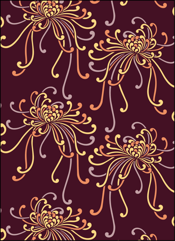 Spider Chrysanthemums stencil - Vintage